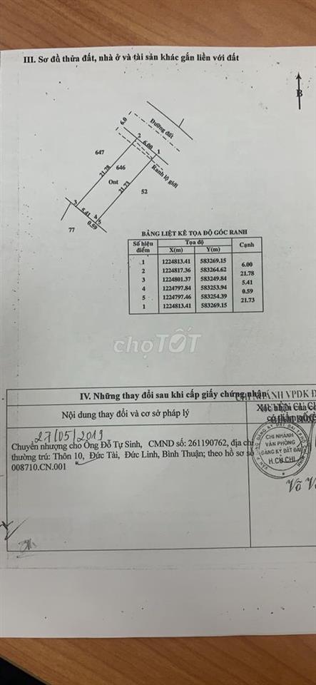 Chính chủ kẹt tiền bán đất Củ Chi