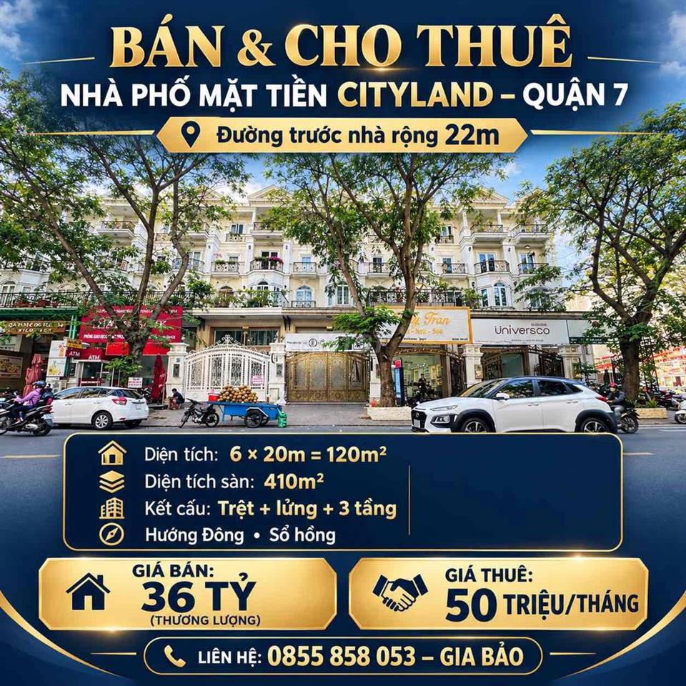 CHO THUÊ KDC CITYLAND,MẶT TIỀN 6PN