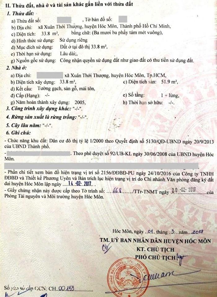 kẹt tiền bán nhà nhỏ 300tr ở Hóc Môn 2PN giáp Bà Điểm Hóc môn