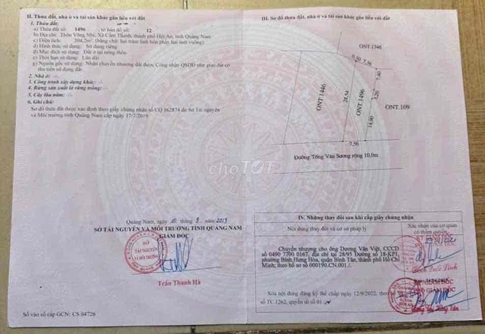 BÁN LÔ ĐẤT MẶT TIỀN ĐƯỜNG TỐNG VĂN SƯƠNG – VIEW HỒ THOÁNG MÁT