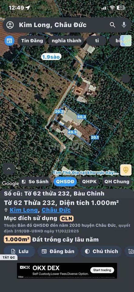 Bán nhà giá rẻ Bàu Chinh Châu Đức 20x50