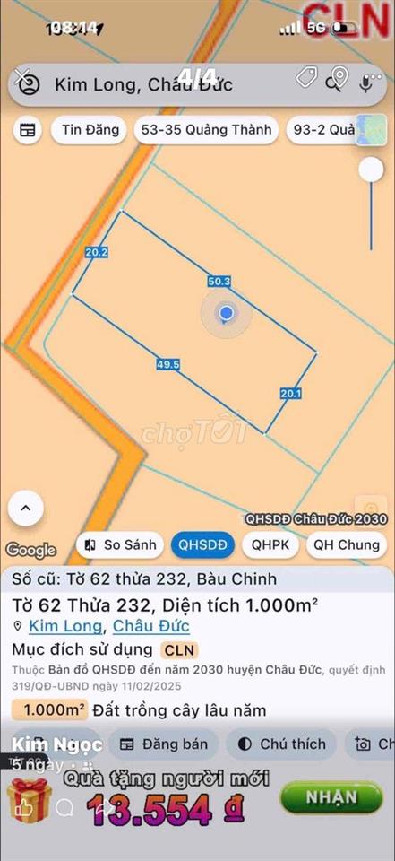 Bán nhà giá rẻ Bàu Chinh Châu Đức 20x50