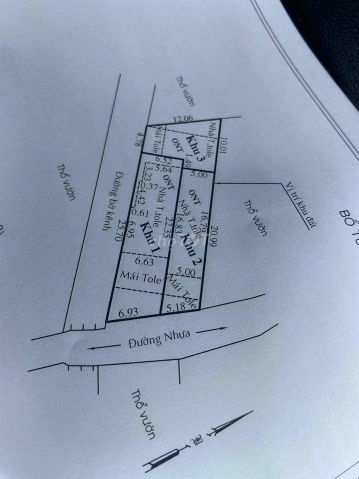 3 căn nhà khu dân cư Tân An Hội 372m2 thổ cư 300m2