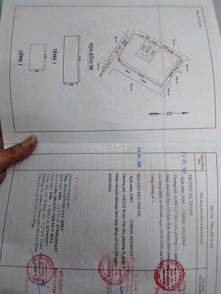 từng trệt chung cư mặt hướng về chợ xóm chiếu