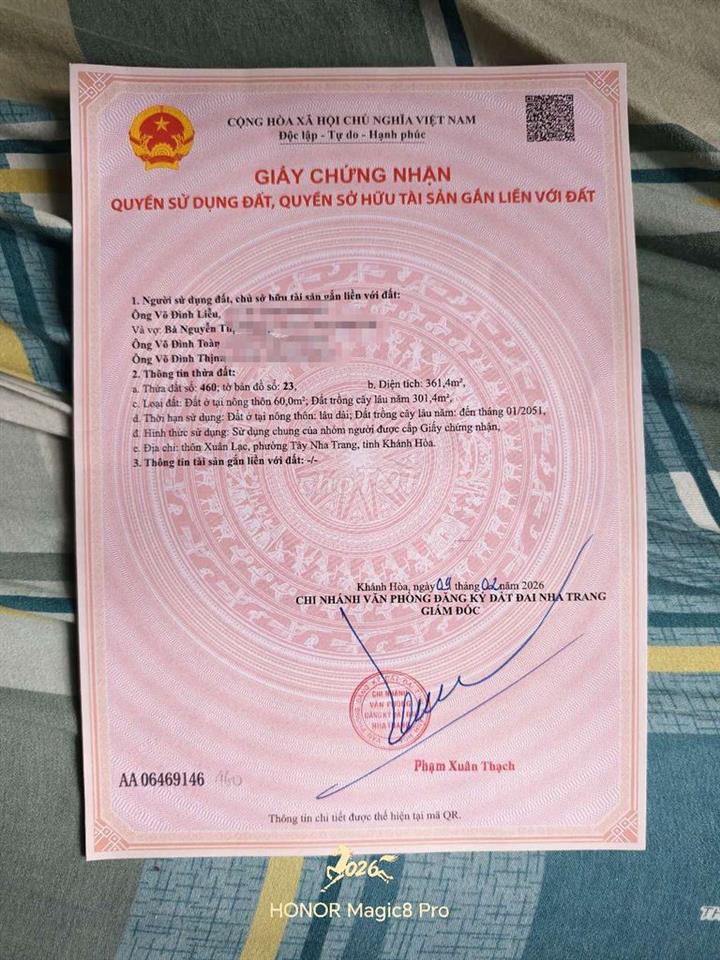 bán đất gấp . chính chủ.  xã vĩnh ngọc . phường tây nha trang