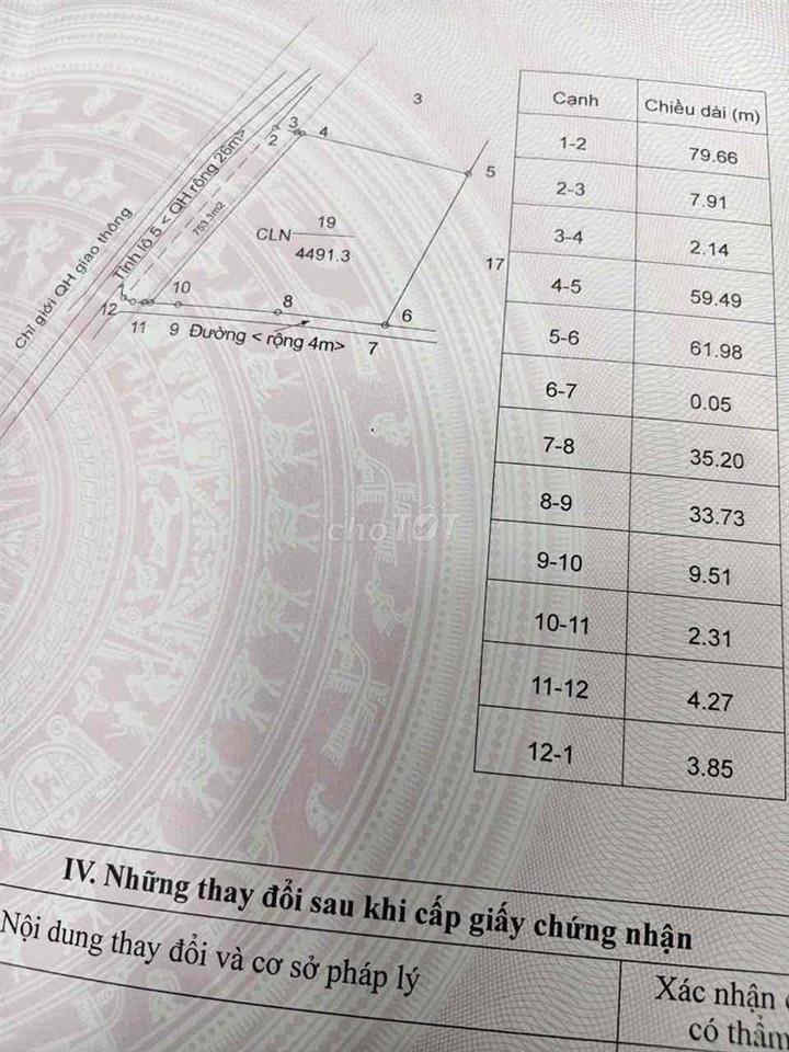 Bán đất Mặt Tiền Tỉnh Lộ 5