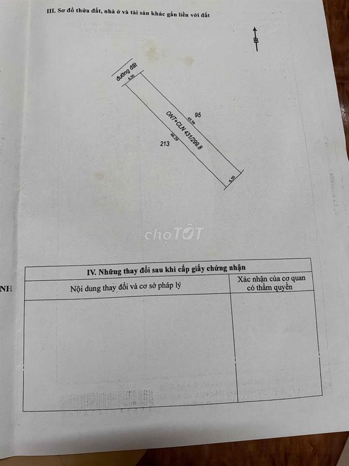 BÁN ĐẤT TÂY NINH 299,8M² – CÓ SẴN 100M² THỔ CƯ – GIÁ 1,3 TỶ