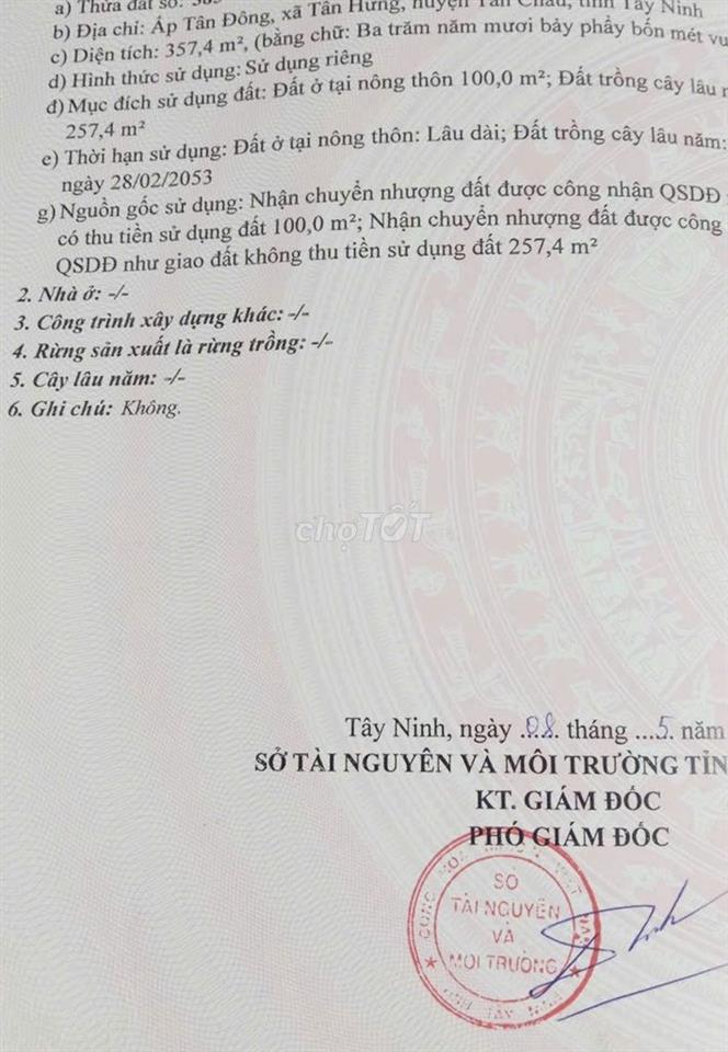 CẦN BÁN ĐẤT CHÍNH CHỦ (357m) ĐÃ CÓ SỔ