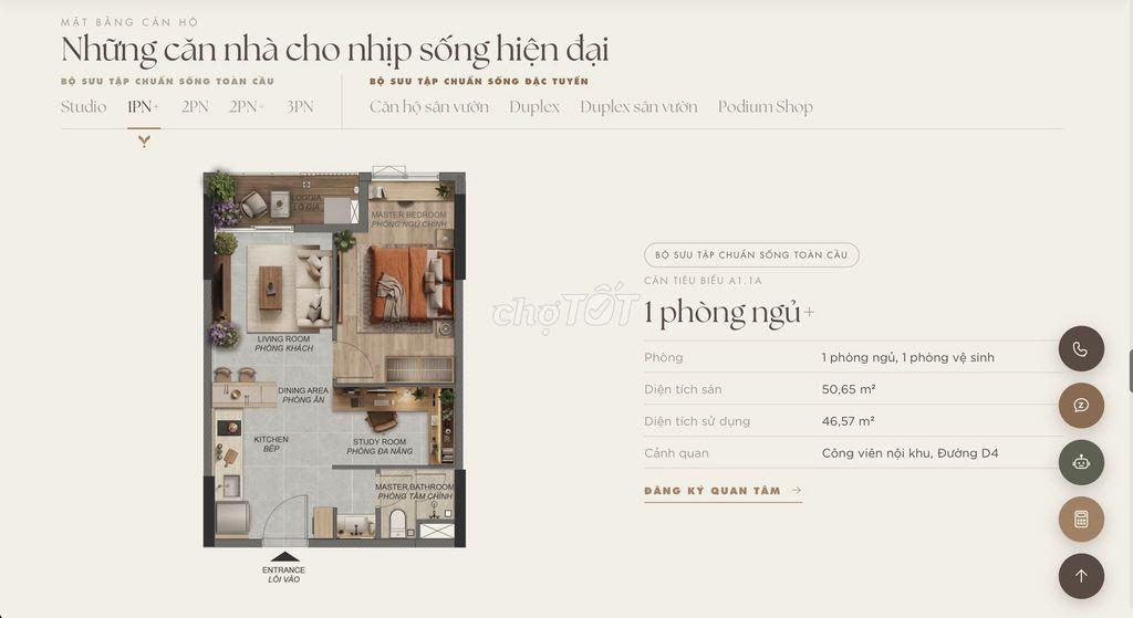 NORTON PARK – CĂN HỘ 1PN+ LIỀN KỀ AEON MALL BÌNH DƯƠNG