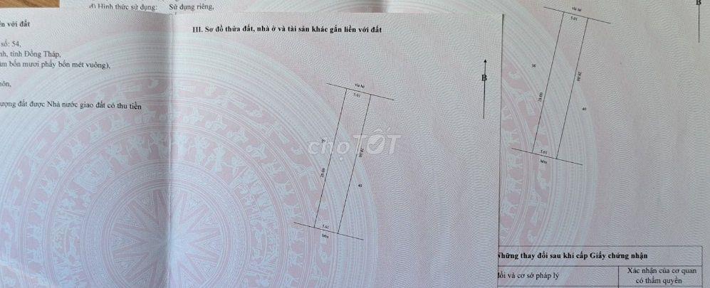 Bán cặp nền sát KCN An Nhơn Cái Tàu Hạ - 280m2 Thổ cư 100% xây trọ tốt