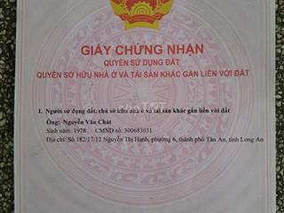 CHÍNH CHỦ BÁN GẤP ĐẤT NGUYỄN THỊ HẠNH – TÂN AN, CẮT LỖ 1 TỶ