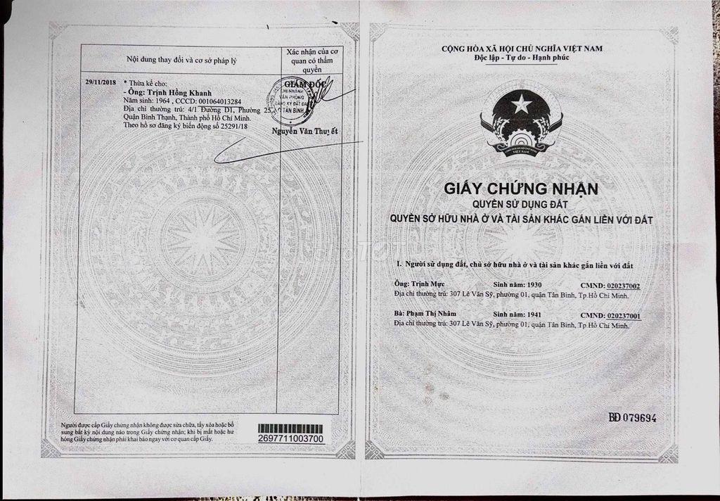 Căn hộ mặt tiền 307 Lê Văn Sỹ 