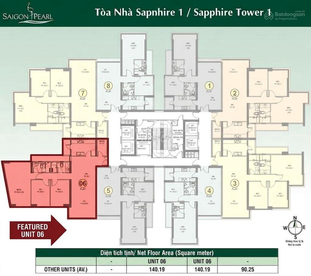 Bán GẤP căn hộ 3 Phòng ngủ Tòa Sapphire 1 (S1) - Dự án Saigon Pearl