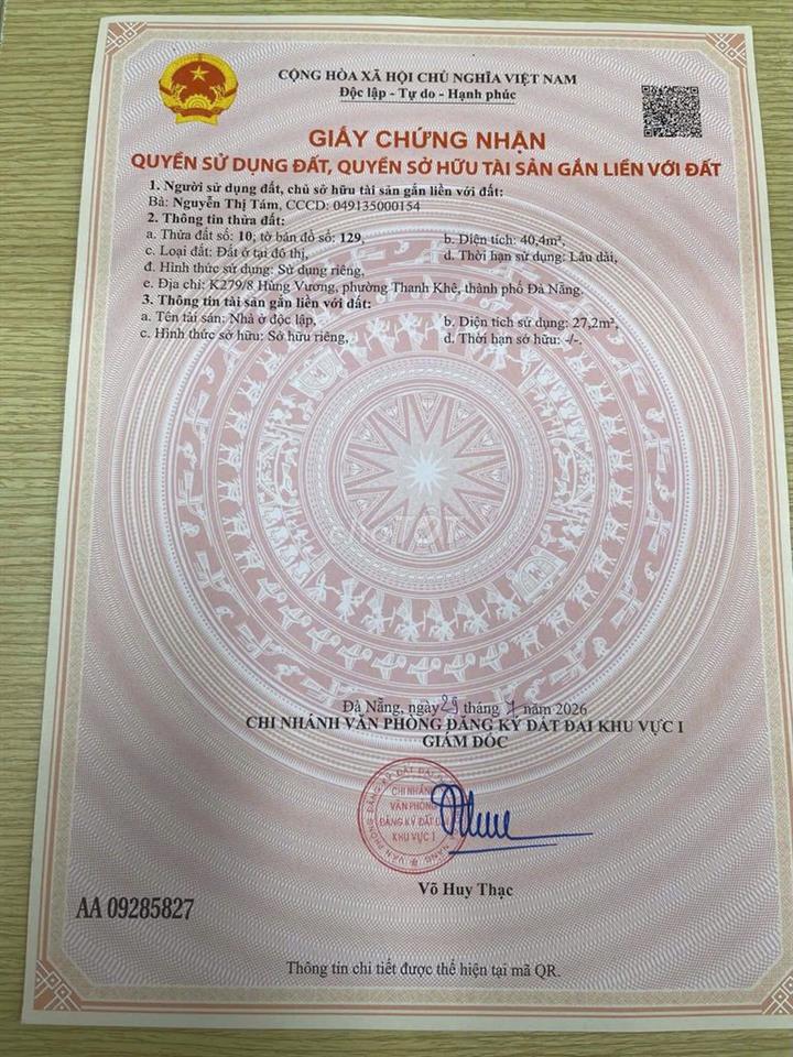 Mình cần bán nhà vị trí đắc địa, chỉ cách đường Hùng Vương 20m