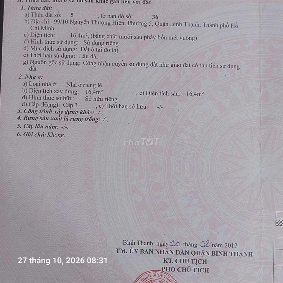 chính chủ bán nhà nhỏ đẹp 
