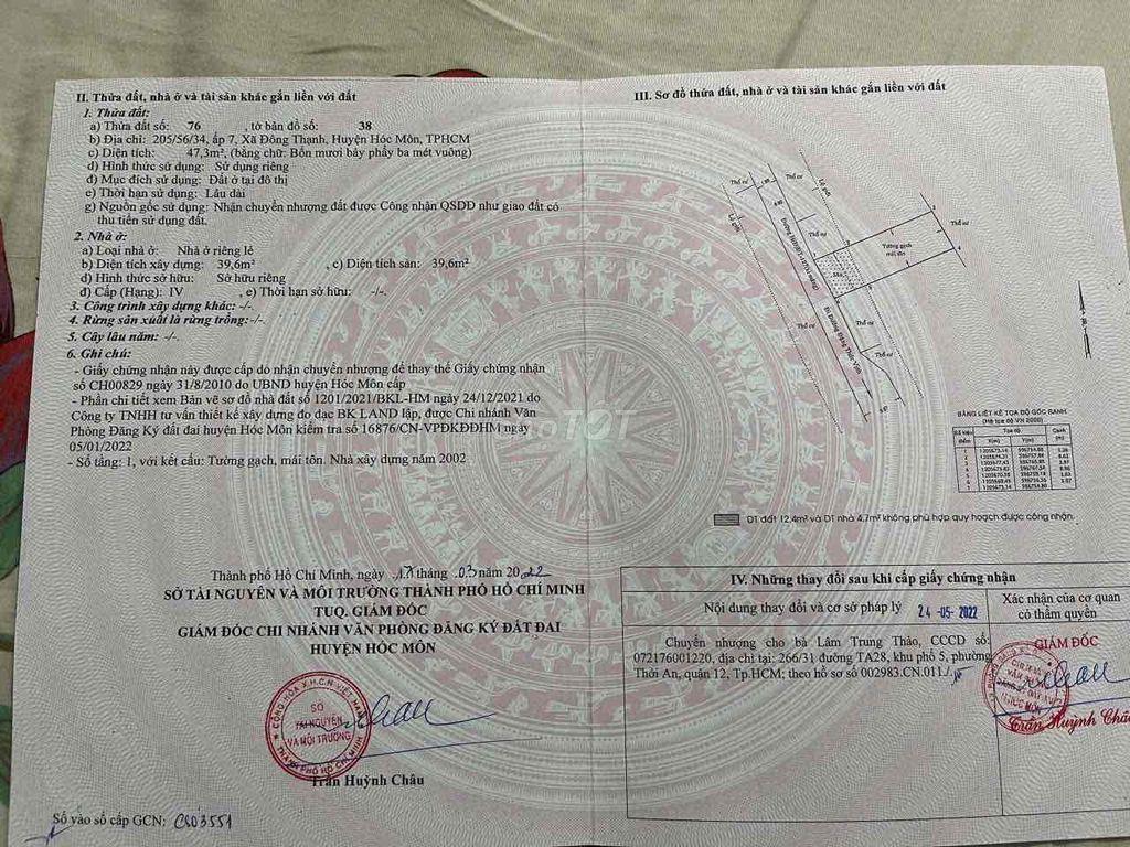 NHÀ SỔ RIÊNG SÁT CHỢ ĐÔNG THẠNH