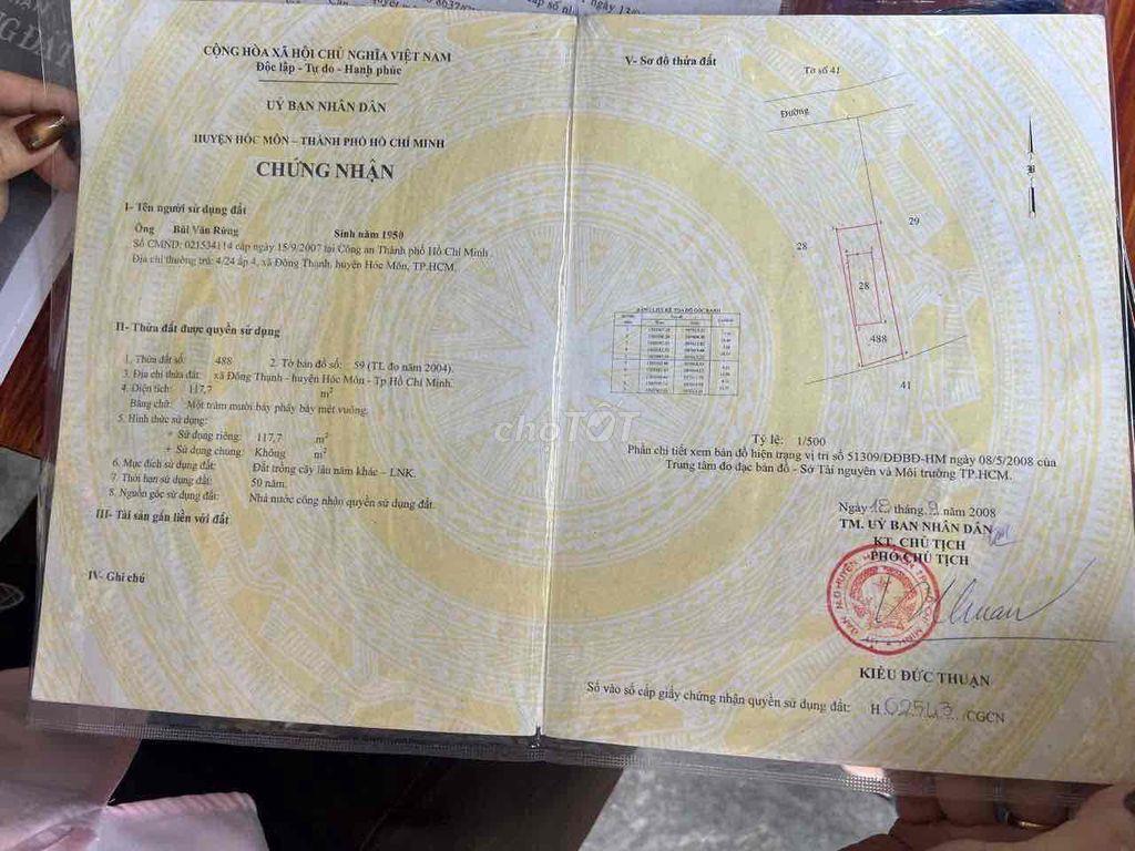 NHÀ GIỮ SỔ GẦN CHỢ ĐÔNG THẠNH 4 PHÒNG NGỦ