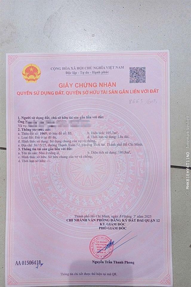 BÁN NHÀ CHÍNH CHỦ, SỔ HỒNG SẴN [Q12]