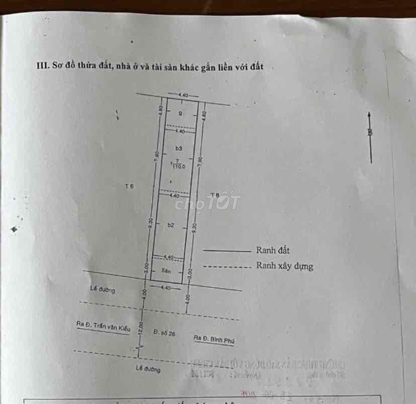 Cần bán nhà mặt tiền đường 26 Bình Phú