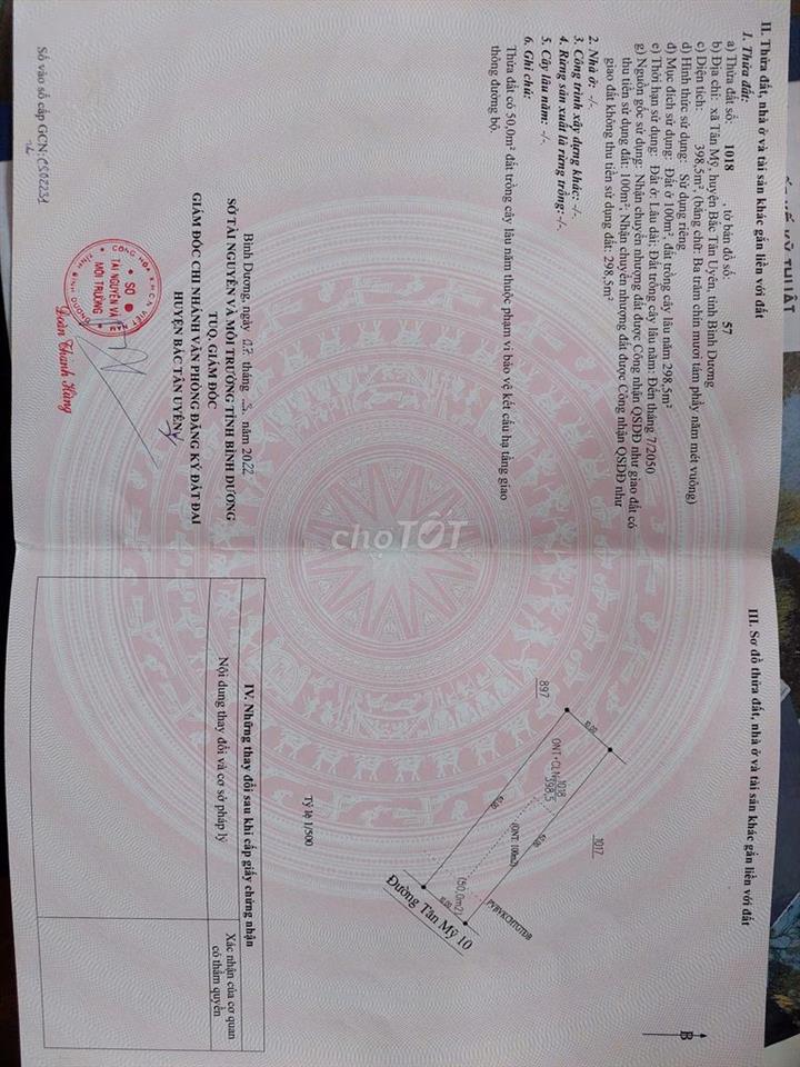 BÁN ĐẤT KDC TÂN MỸ – BẮC TÂN UYÊN, BÌNH DƯƠNG