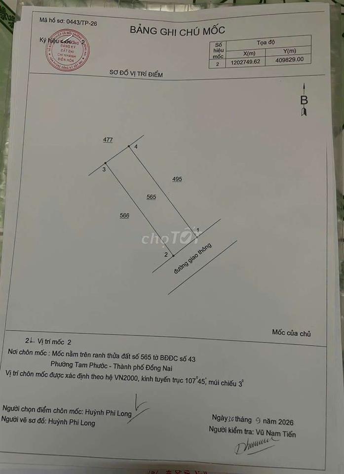 BÁN GẤP] ĐẤT CHÍNH CHỦ TAM PHƯỚC, BIÊN HÒA - SỔ HỒNG RIÊNG