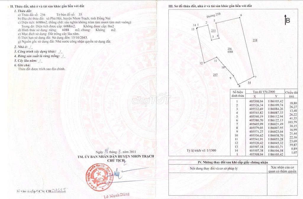 Bán cụm đất hơn 2.4 HA mặt tiền Đường 25B, Phú Hội, Nhơn Trạch