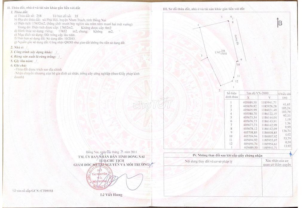 Bán cụm đất hơn 2.4 HA mặt tiền Đường 25B, Phú Hội, Nhơn Trạch