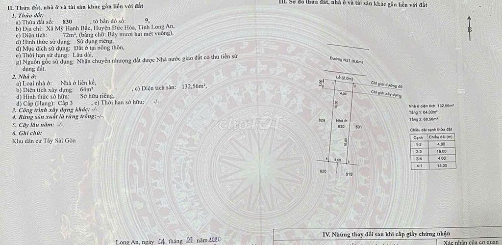 Chính Chủ Cần Bán Nhà - KDC Cát Tường Phú Sinh - Đức Hòa - Long An