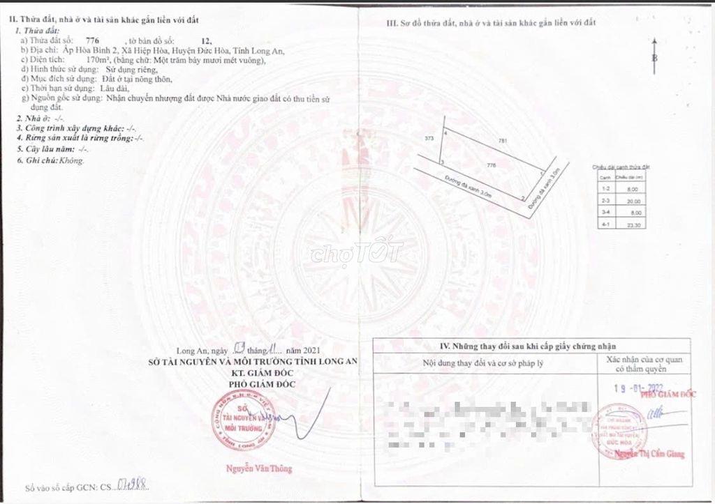 [CHÍNH CHỦ CẦN BÁN] LÔ GÓC 2 MẶT TIỀN 170M² FULL THỔ CƯ