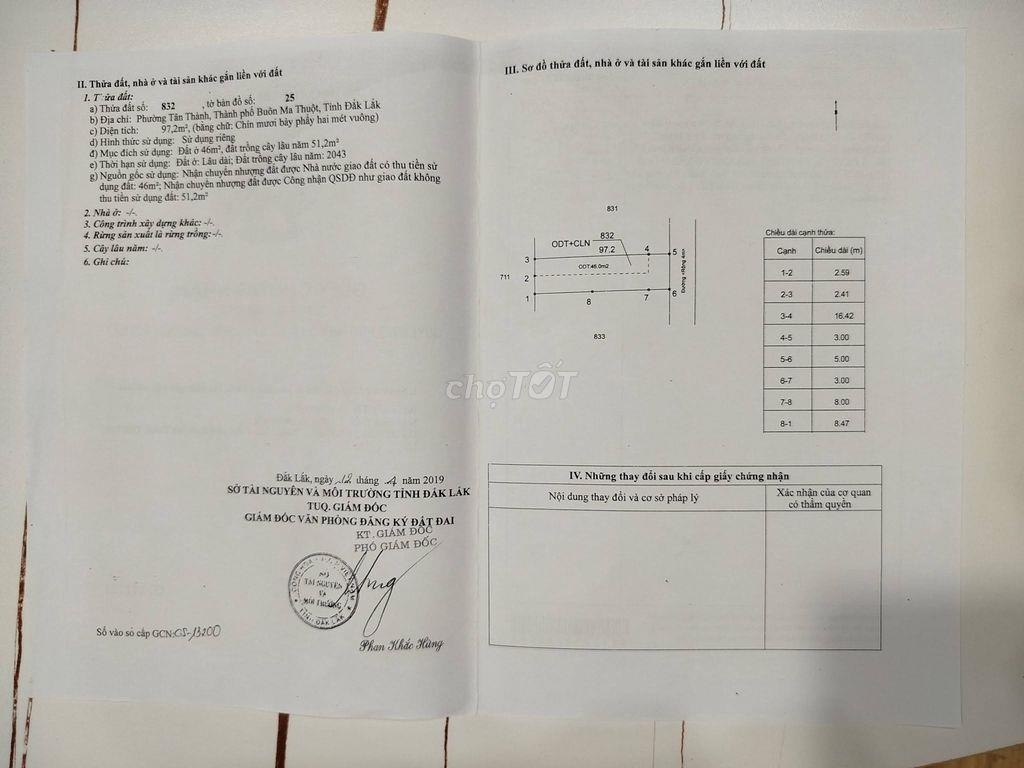 CẦN BÁN NHÀ TRUNG TÂM THÀNH TÂN THÀNH - PHỐ BUÔN MA THUỘT