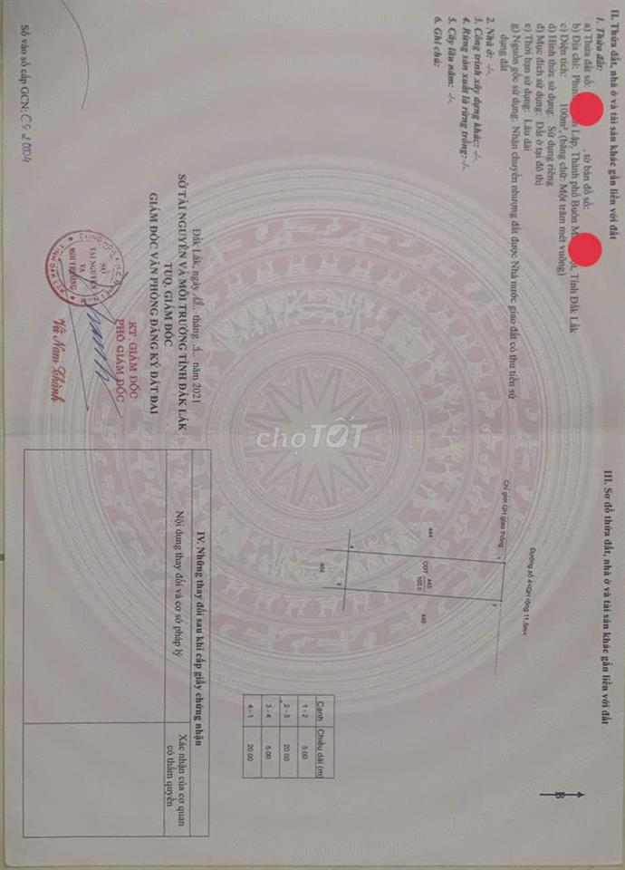 Bán đất KQH Võ Thị Sáu