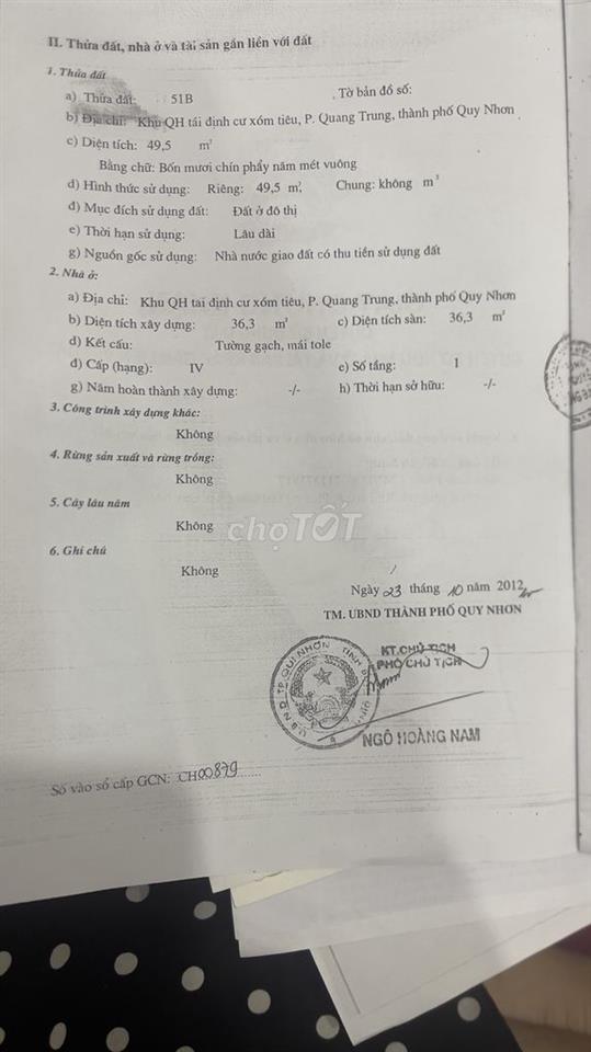 Bán nhà trung tâm Quy Nhơn