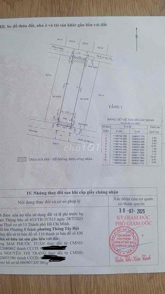bán nhà chính chủ , khu chợ 40 căn , đường lê văn thọ