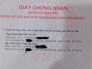 bán nhà chính chủ , khu chợ 40 căn , đường lê văn thọ