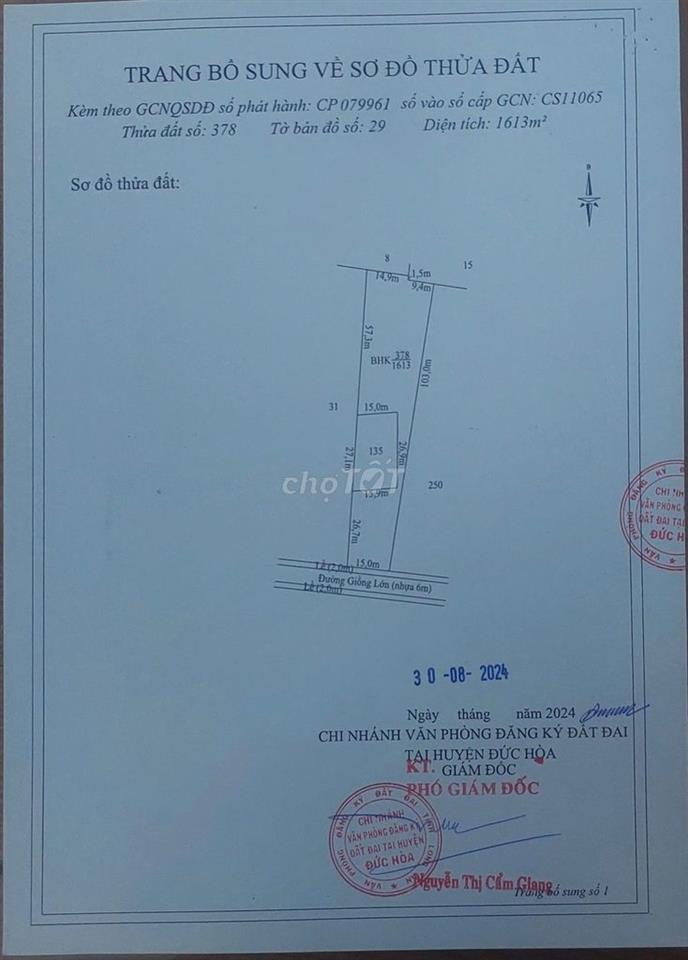 Bán đất đường nhựa Giồng Lớn