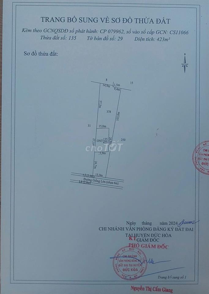 Bán đất đường nhựa Giồng Lớn