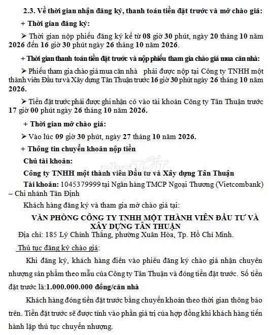 Chuyển nhượng căn khu 34 Khu dân cư Bình Hòa, P. Bình Lợi Trung, HCM