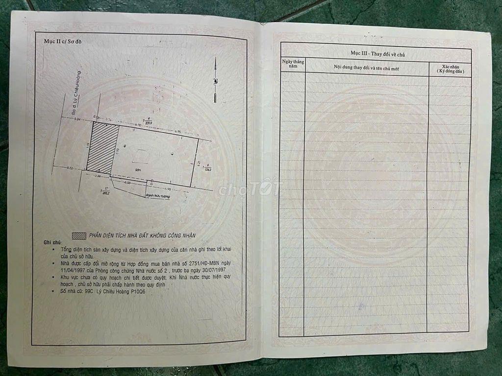 Bán gấp kho, nhà xưởng 107m2 tại 63/7 Lý Chiêu Hoàng
