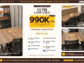Cho Thuê Chỗ Ngồi Làm Việc 990K/tháng-Trọn Gói-Miễn Phí Địa Chỉ ĐKKD