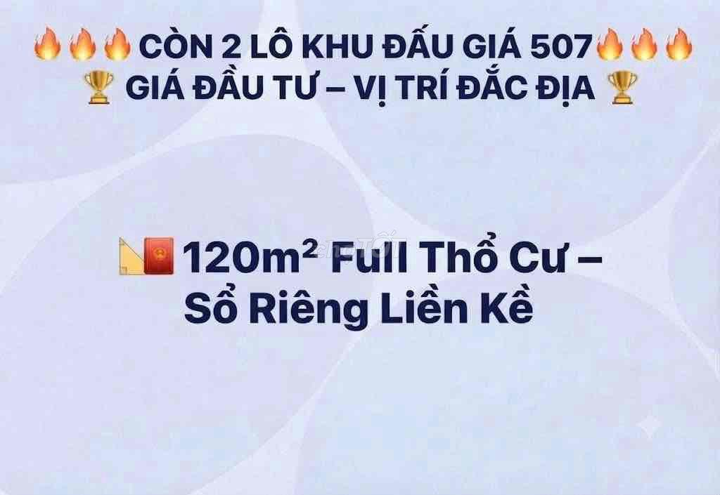 🔥 GIẢM SÂU ĐẤT KHU ĐẤU GIÁ 507 TÂN HÒA – CẦN RA NHANH