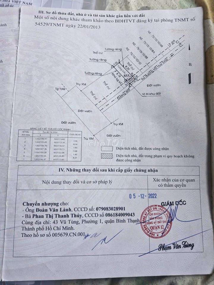 cần bán nhà chính chủ, thổ cư 100% Thạnh Lộc, Q12