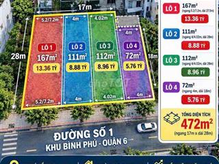 Bán đất mặt tiền nội bộ Phường Bình Phú - 80tr/m²