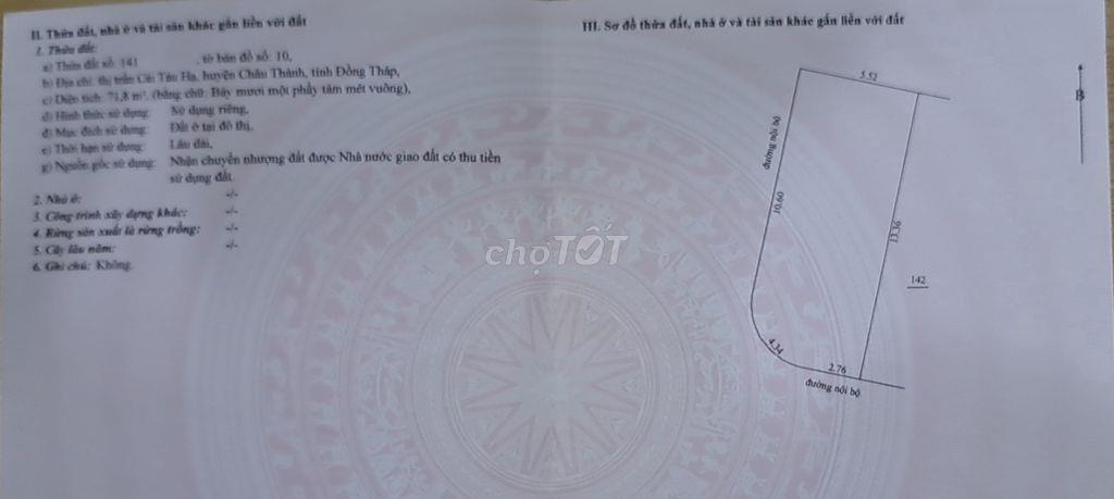 Chính chủ bán cặp đất góc 2 mặt tiền KCN Cái Tàu Hạ full thổ cư