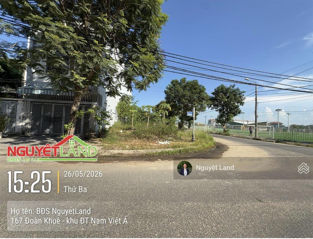 Bán lô góc 2 mặt tiền hiếm có view sông  khu đt nam việt á  đường nước mặn 3 & nguyễn thế kỷ