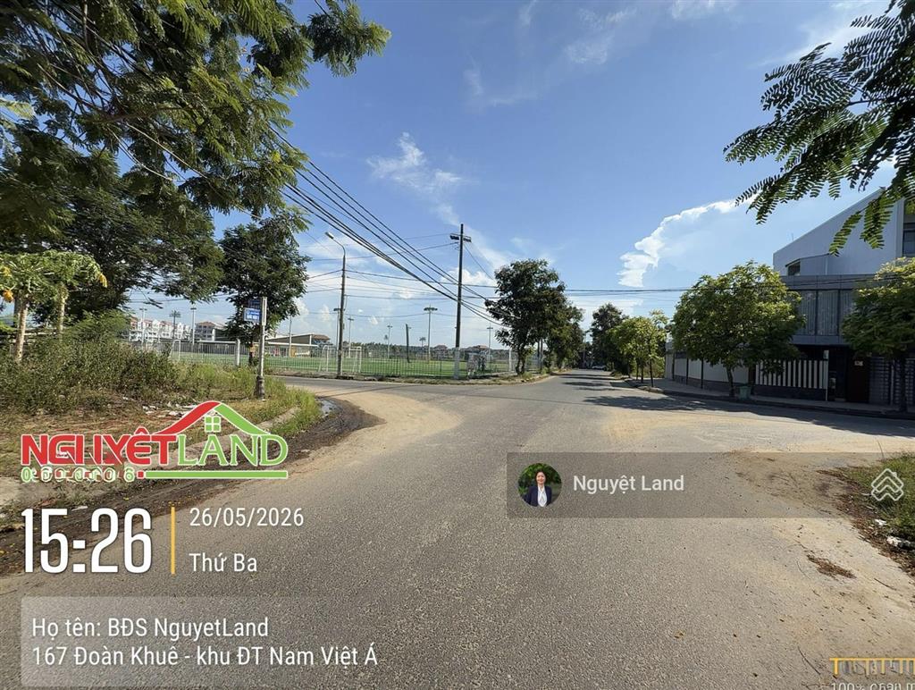 Bán lô góc 2 mặt tiền hiếm có view sông  khu đt nam việt á  đường nước mặn 3 & nguyễn thế kỷ