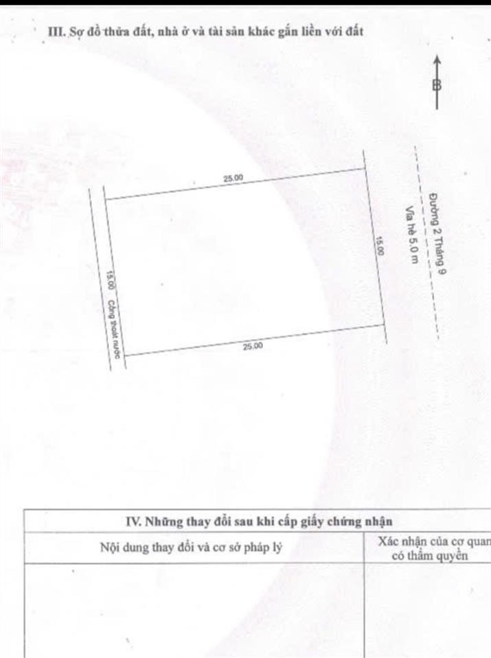 Chuyển nhượng lô đất 375m2 mặt tiền đường 2 tháng 9 sát đường phan đăng lưu