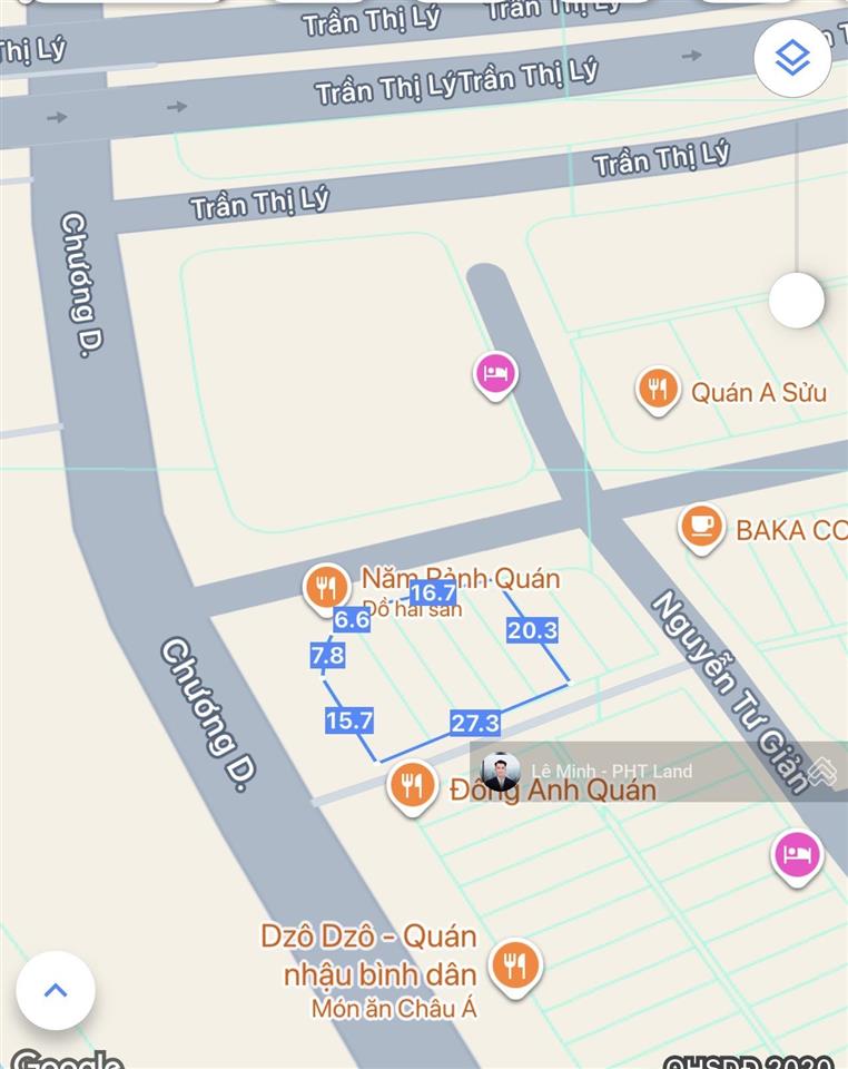 Chuyển nhượng đất lô góc 3 mặt tiền đường chương dương & phạm hữu kính view sông hàn.