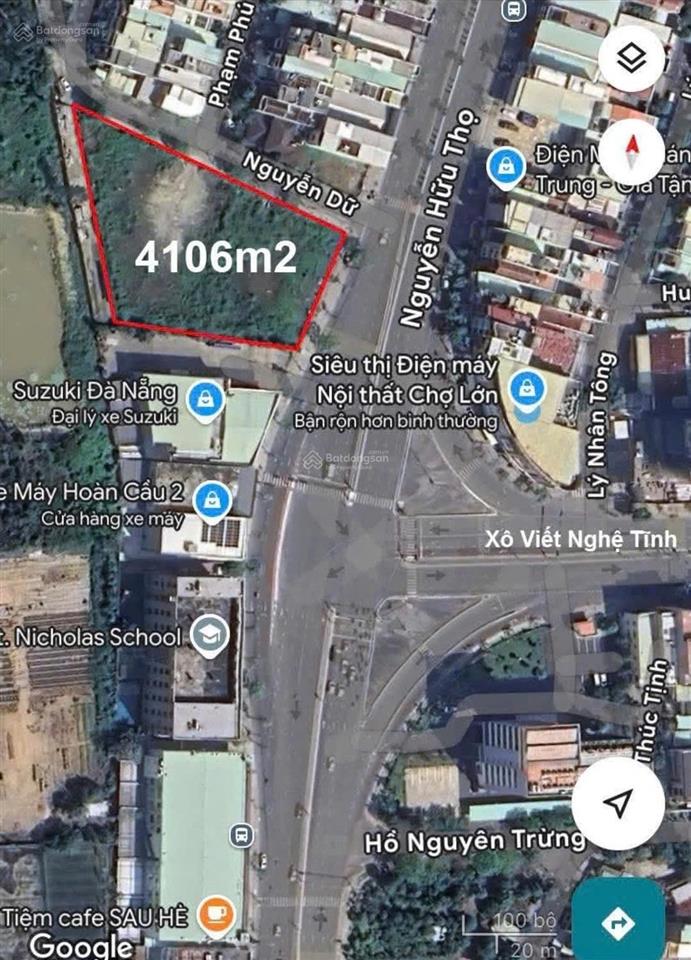 Chuyển nhượng lô đất tmdv trên tuyến đường nguyễn hữu thọ, 4106m2