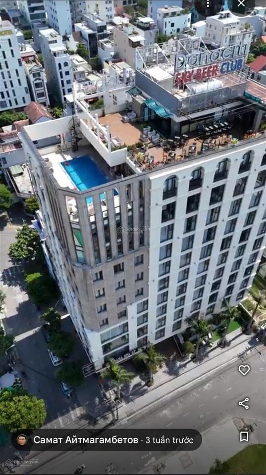 Chuyển nhượng khách sạn góc 02 mặt tiền view công viên hồ nghinh sát biển. 606,6 m2 xd 13 tầng .