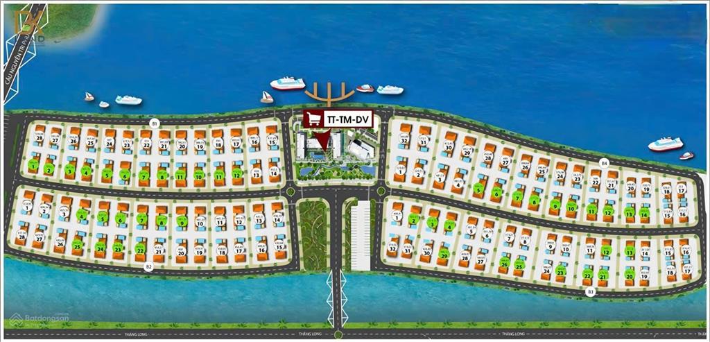 Chuyển nhượng lô đất biệt thự đảo nổi  dt 441,4 m2 (14m5 x 26m) nở hậu 16m5